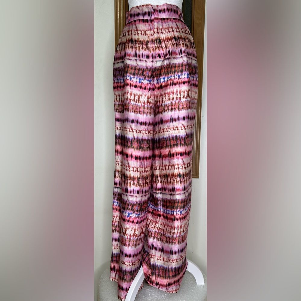 LINI Bloomingdales Exclusive High Rise Wide Leg Brett Pants Small Fuchsia Pink